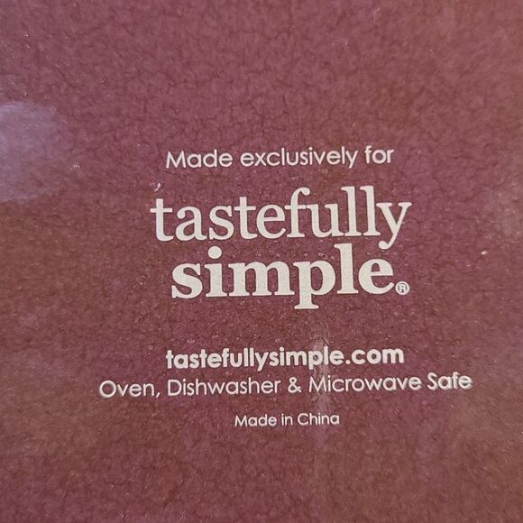 Tastefully Simple Dip Crock Bowl/ Lid Metal Stand Eggplant Serving Dish - Picture 7 of 7